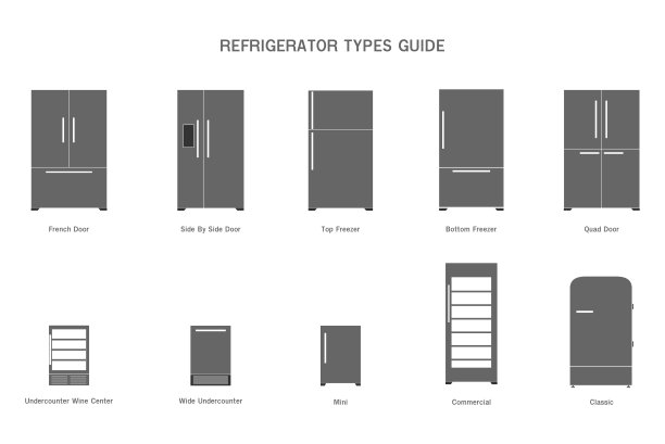 冰箱类型指南，矢量插图图片下载