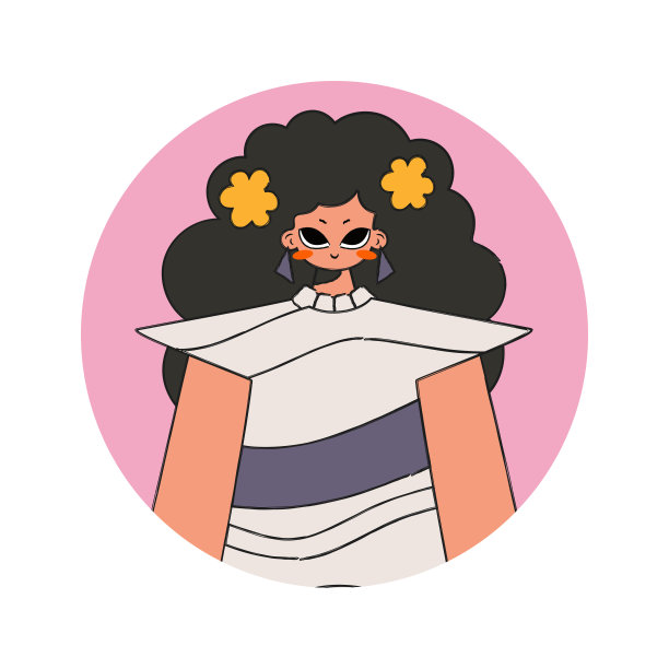 一个90年代风格女孩的化身。图片下载