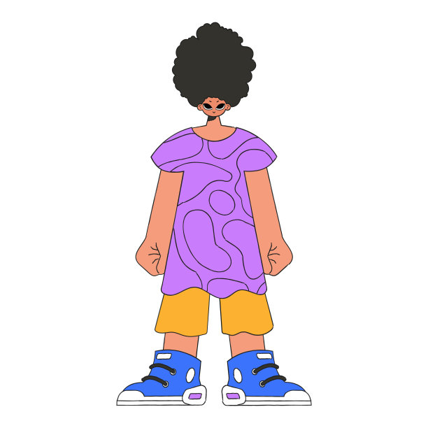 一个穿着长t恤，留着非洲发型的男人。图片下载