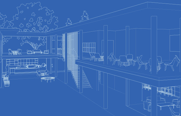 咖啡店的3D插图图片下载