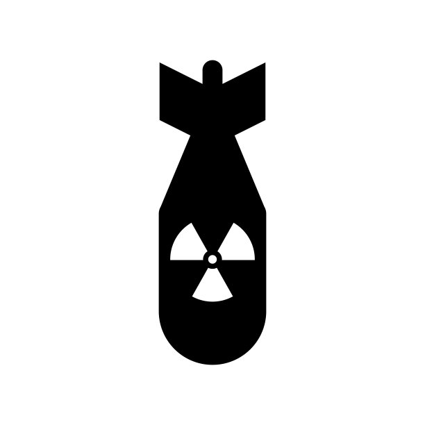 核弹剪影图标。核武器。原子弹。向量。图片下载