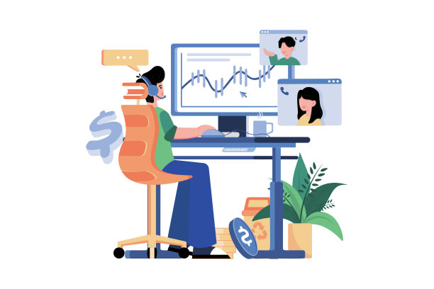 财务会议白色背景上的插图概念图片下载