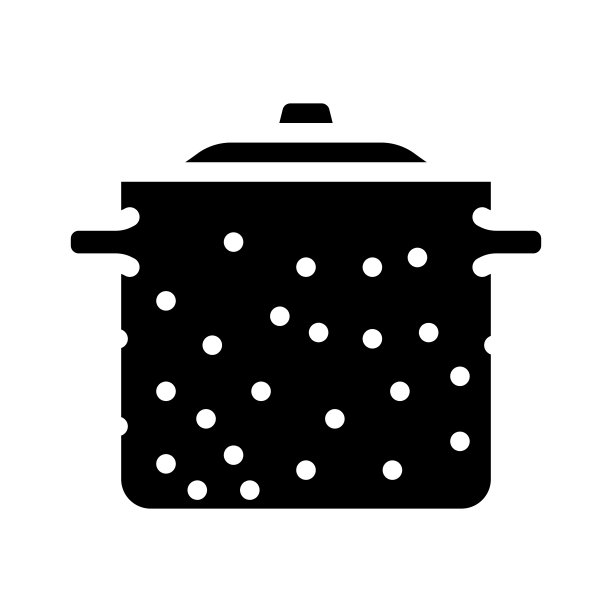 金属锅烹饪标志图标矢量图图片下载