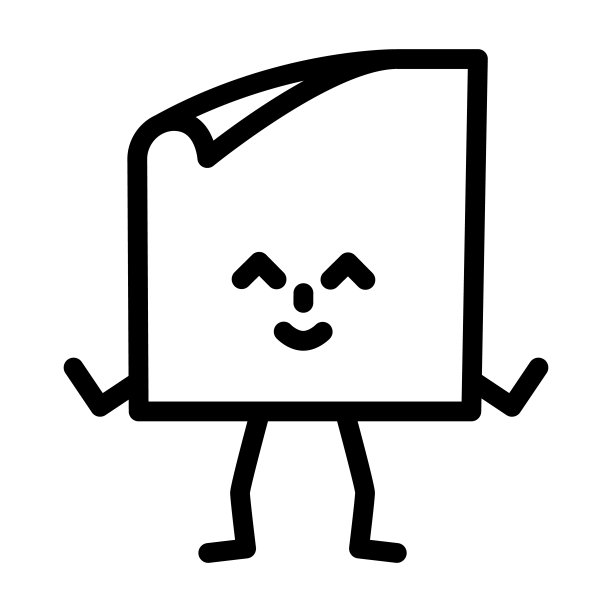 注意贴纸学校字符线图标矢量插图图片下载