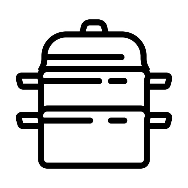 烹饪锅具线性图标矢量图图片下载