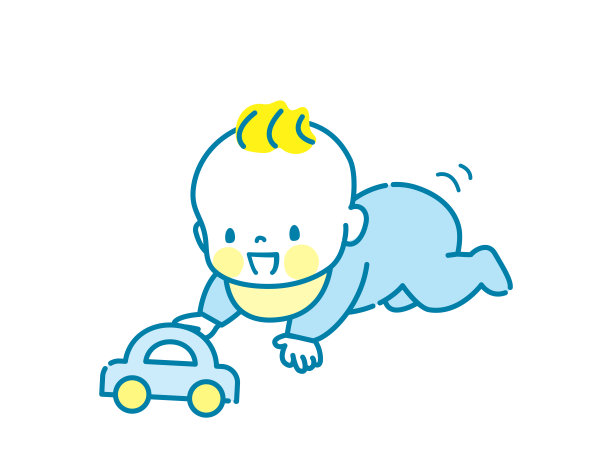 宝宝兴高采烈地玩插图材料图片下载