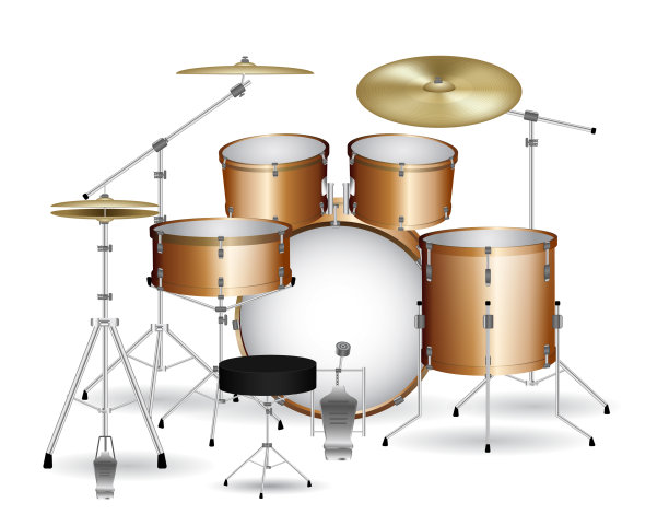 套鼓套件孤立在白色上图片下载