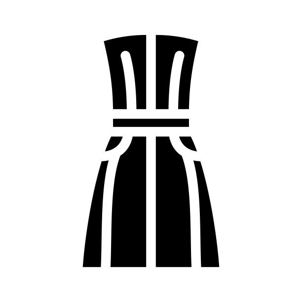 连衣裙牛仔符号图标矢量插图图片下载