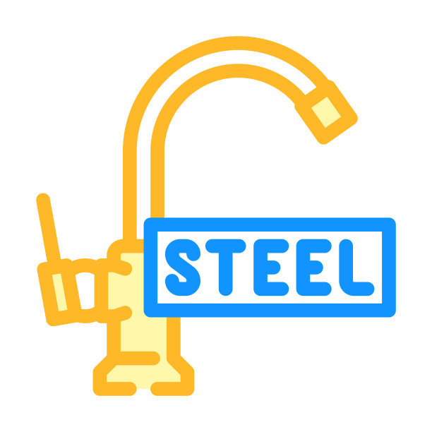 钢水龙头水的颜色图标矢量插图图片下载