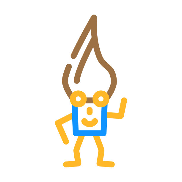 画笔文具字符颜色图标矢量插图图片下载