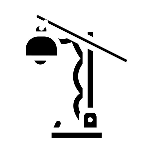 装饰台灯字形图标矢量插图图片下载