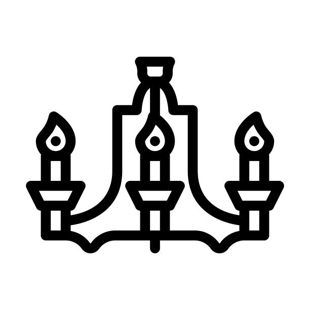 复古灯天花板线图标矢量插图图片下载