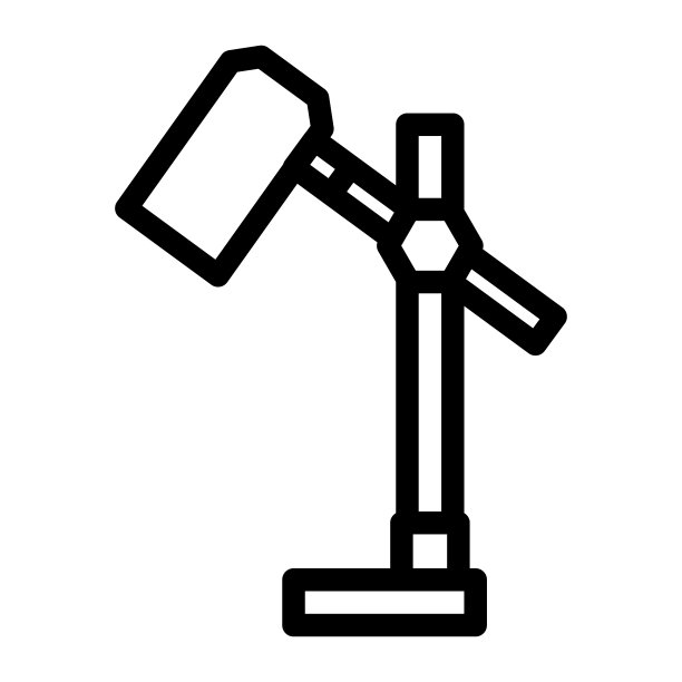 桌面台灯线条图标矢量插图图片下载
