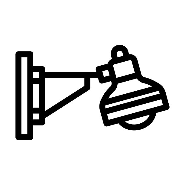 壁灯天花板线条图标矢量插图图片下载