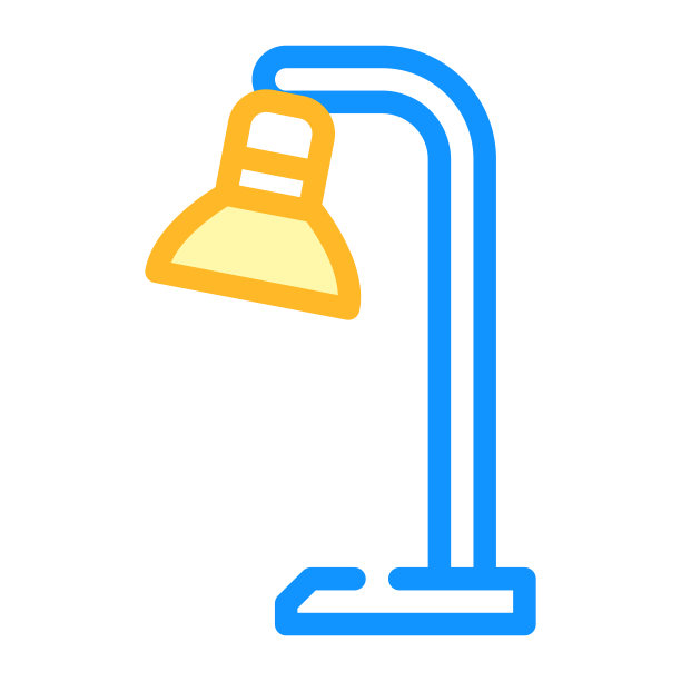 阅读台灯颜色图标矢量插图图片下载