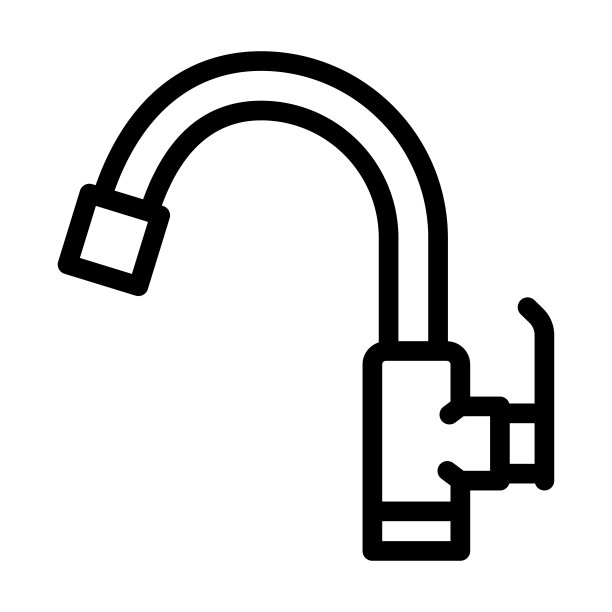 水槽龙头水线图标矢量插图图片下载