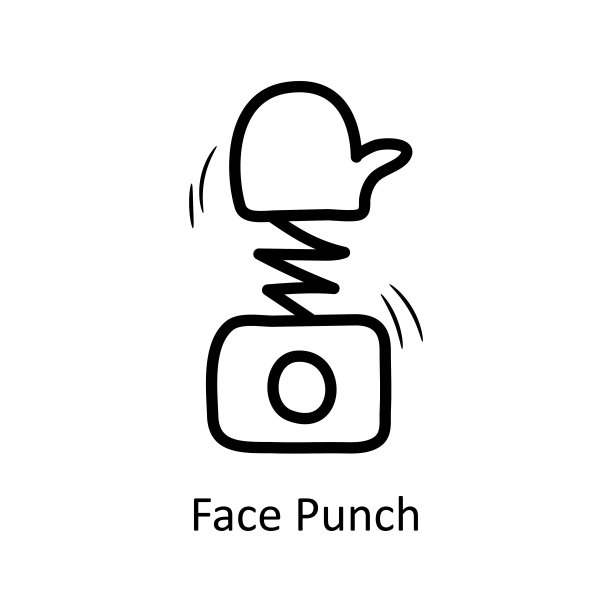 面冲孔矢量轮廓图标设计说明。娱乐符号在白色背景EPS 10文件图片下载