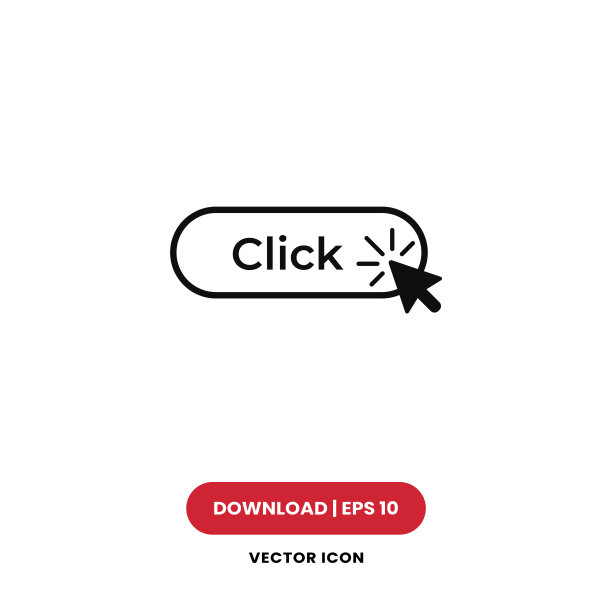 点击按钮图标矢量，UI符号。图片下载