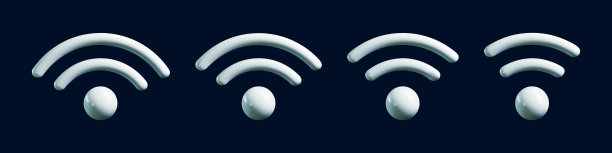 3d wifi图标设置。互联网无线移动热点的象征。Wi - fi web网络信号区图片下载