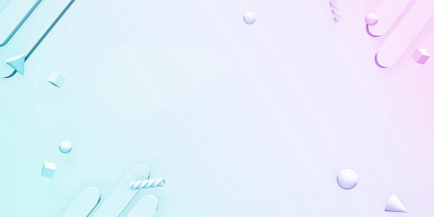 平面几何背景几何粉彩三维插图图片下载