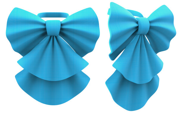 孤立的3d渲染蓝色蝴蝶结插图。图片下载