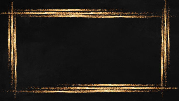 节日庆祝节日圣诞新年模板贺卡-空框架制成的金色闪光条纹，对暗黑色混凝土纹理背景图片下载