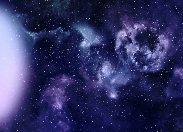 暗背景下有恒星的星系大气空间。图片下载