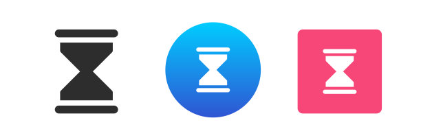 沙漏沙漏腕表计时计时计时截止日期控制图标设置矢量平图片下载