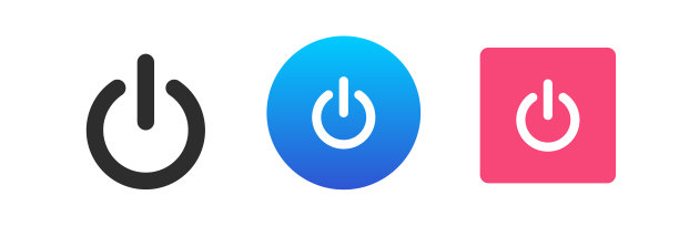 关机开关开关按钮电源按钮按连接图标设置矢量平图片下载