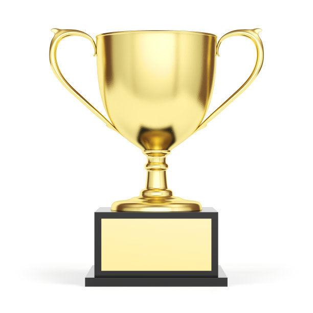 金色奖杯孤立在白色背景上。奖。冠军奖杯。图片下载