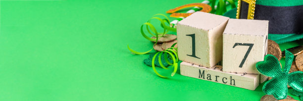 圣帕特里克节贺卡，派对邀请背景图片下载