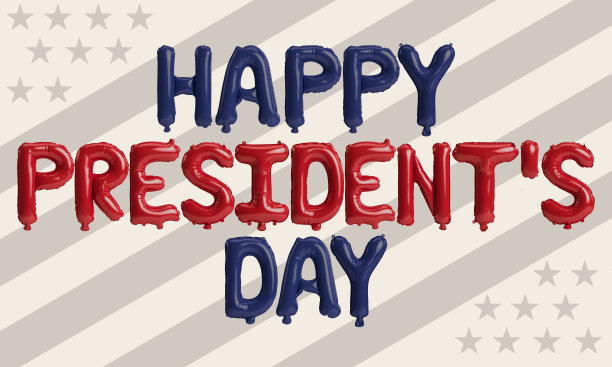 三维插图的信快乐总裁日气球孤立的背景图片下载