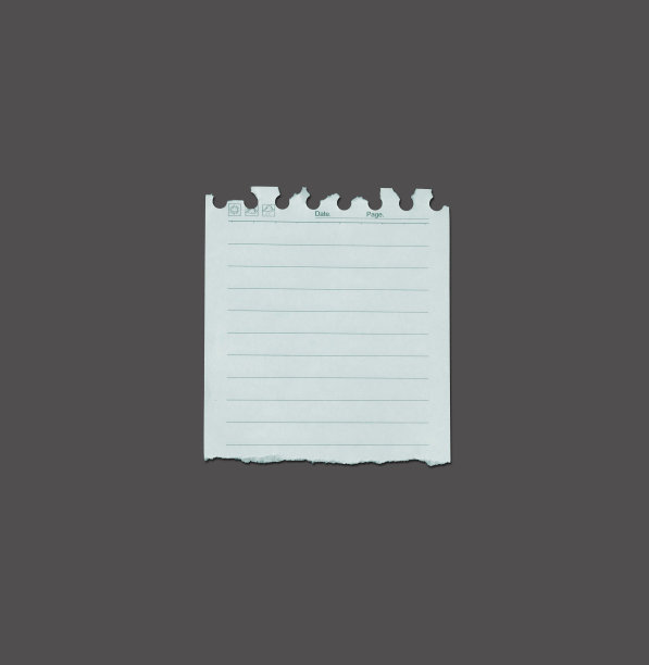 白色撕裂的笔记，笔记本纸粘在黑色的背景胶带。图片下载