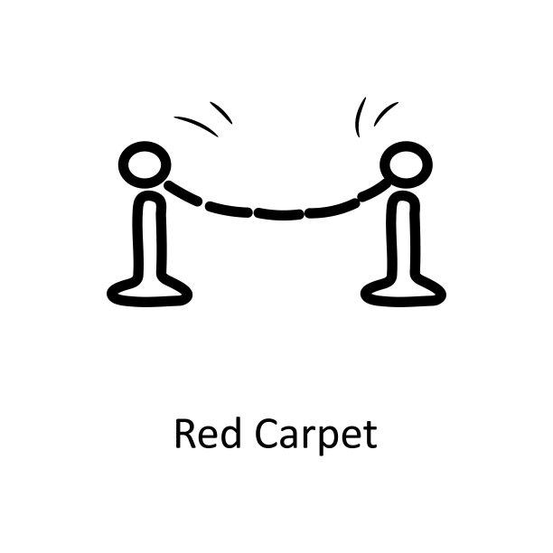 红地毯矢量轮廓图标设计插图。娱乐符号在白色背景EPS 10文件图片下载