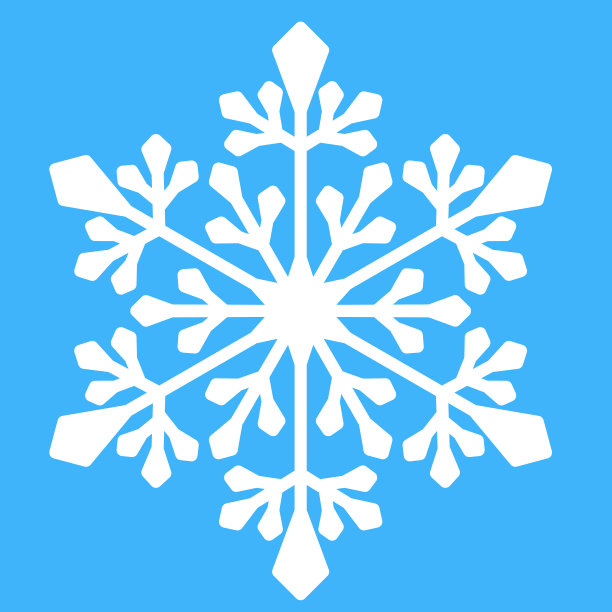 对称雪花是一种水晶形状的圣诞雪花。冰晶几何图片下载