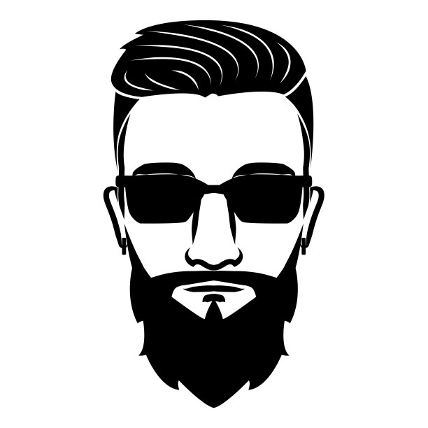 线条艺术绘画的复古男性脸。良好的使用符号，图标，头像，纹身，T恤设计，标志或任何设计图片下载