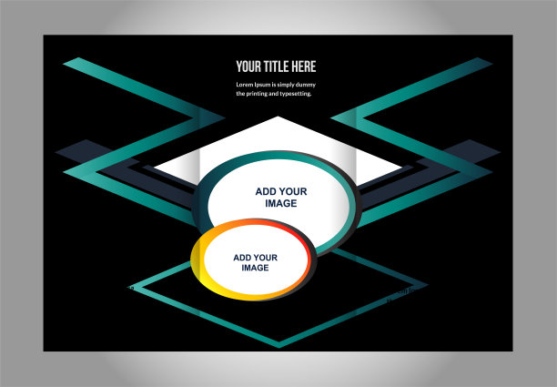 矢量空三折小册子印刷模板设计，三折小册子或传单图片下载