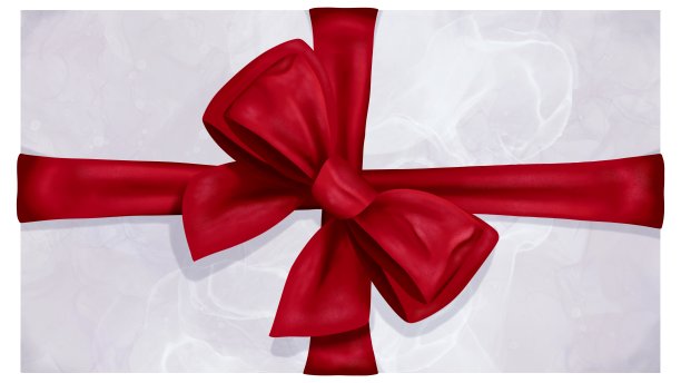 目前盒子和红丝带蝴蝶结背景光栅材料图片下载