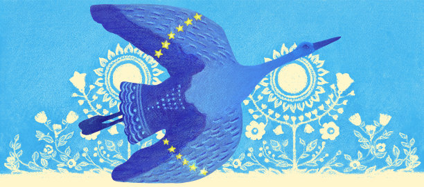 飞鹤。和平的象征，没有战争的概念。手绘图片下载