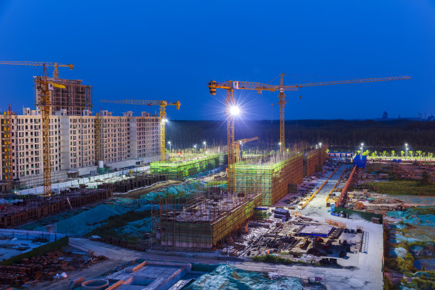 建筑工地在晚上图片下载