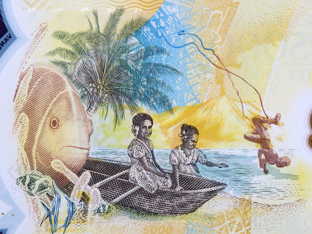 儿童乘船和蹦极从瓦努阿图的钱图片下载