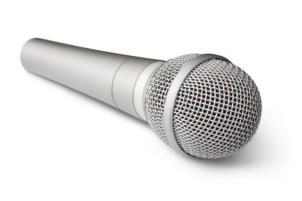 白色无线麦克风特写图片下载