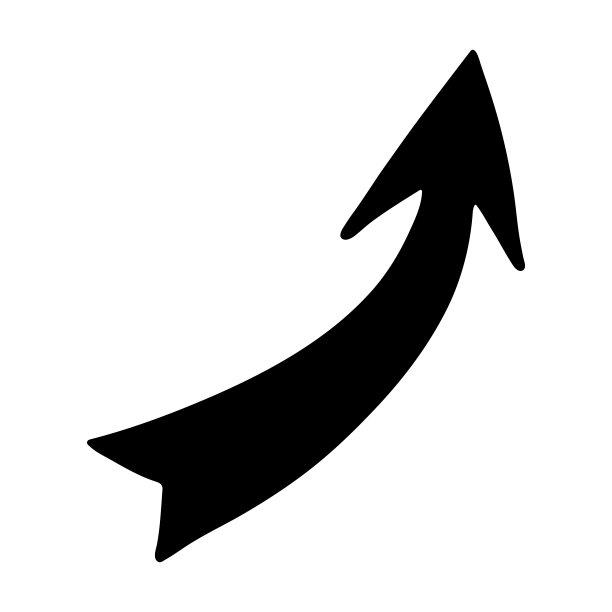 手绘墨水箭头剪纸图片下载