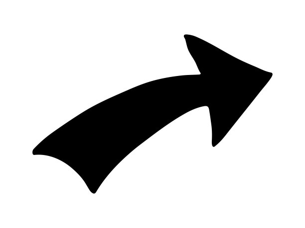 手绘墨水箭头剪纸图片下载