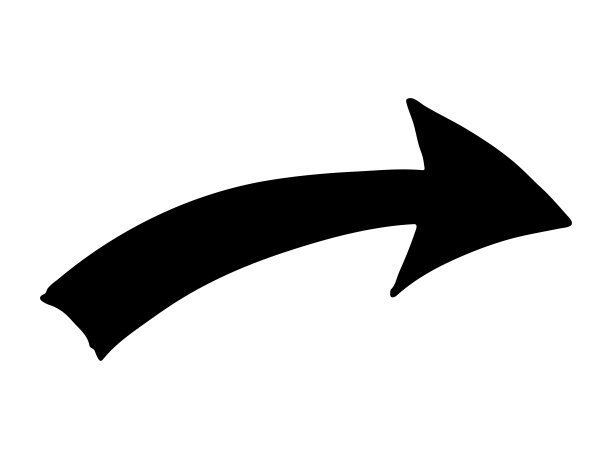 手绘墨水箭头剪纸图片下载