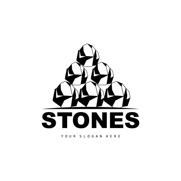石头标志，矢量石头现代几何线风格，设计为审美装饰，品牌现代产品，简单的图标抽象美学几何线图片下载