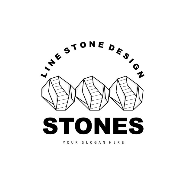 石头标志，矢量石头现代几何线风格，设计为审美装饰，品牌现代产品，简单的图标抽象美学几何线图片下载