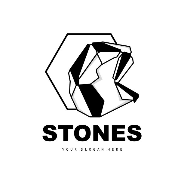 石头标志，矢量石头现代几何线风格，设计为审美装饰，品牌现代产品，简单的图标抽象美学几何线图片下载
