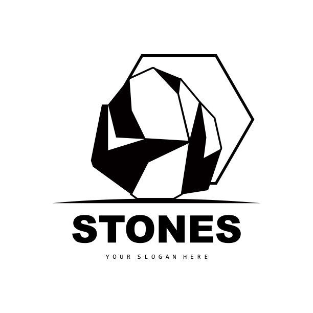 石头标志，矢量石头现代几何线风格，设计为审美装饰，品牌现代产品，简单的图标抽象美学几何线图片下载