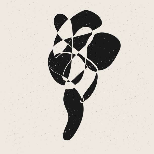 极简主义单色抽象图形海报模板图片下载